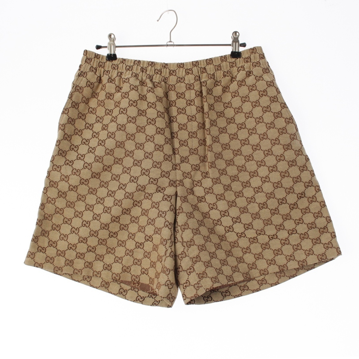 グッチ リネンブレンド GGスプリーム ショート パンツ 742781 ベージュ 46【中古】拍卖