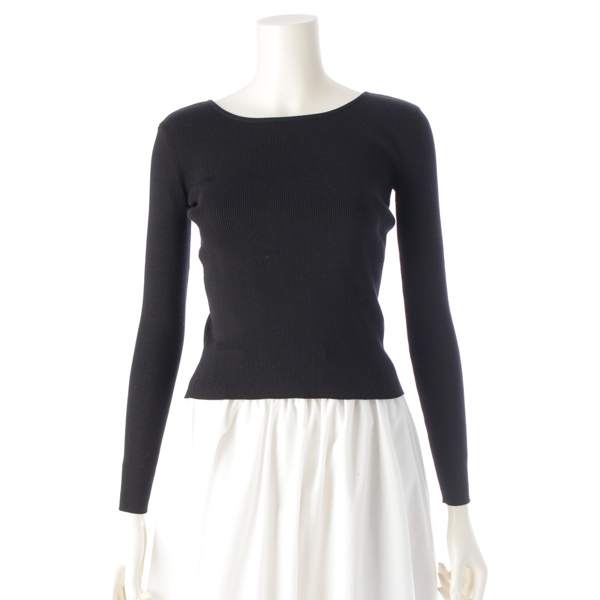 セリーヌ 24SS トリオンフ シルク コットン オープンバックハート トップス セーター 2AI9A898T ブラック XS【中古】拍卖