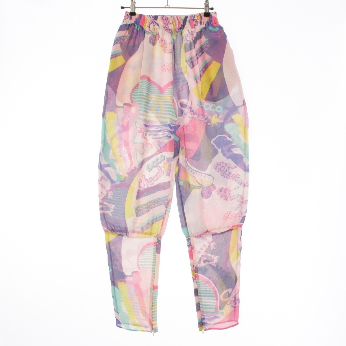 シャネル 2024 シルク COCO CEACH ココビーチ パンツ P76384 マルチカラー 36【中古】拍卖