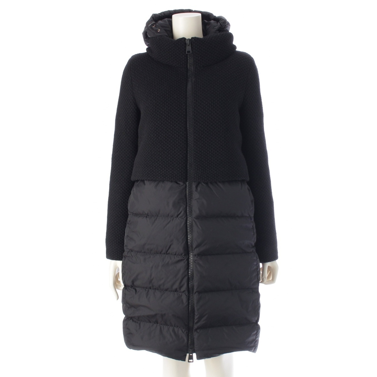 ヘルノ ウール切替 ダウンコート PI0823D-33220 ブラック 40【中古】拍卖