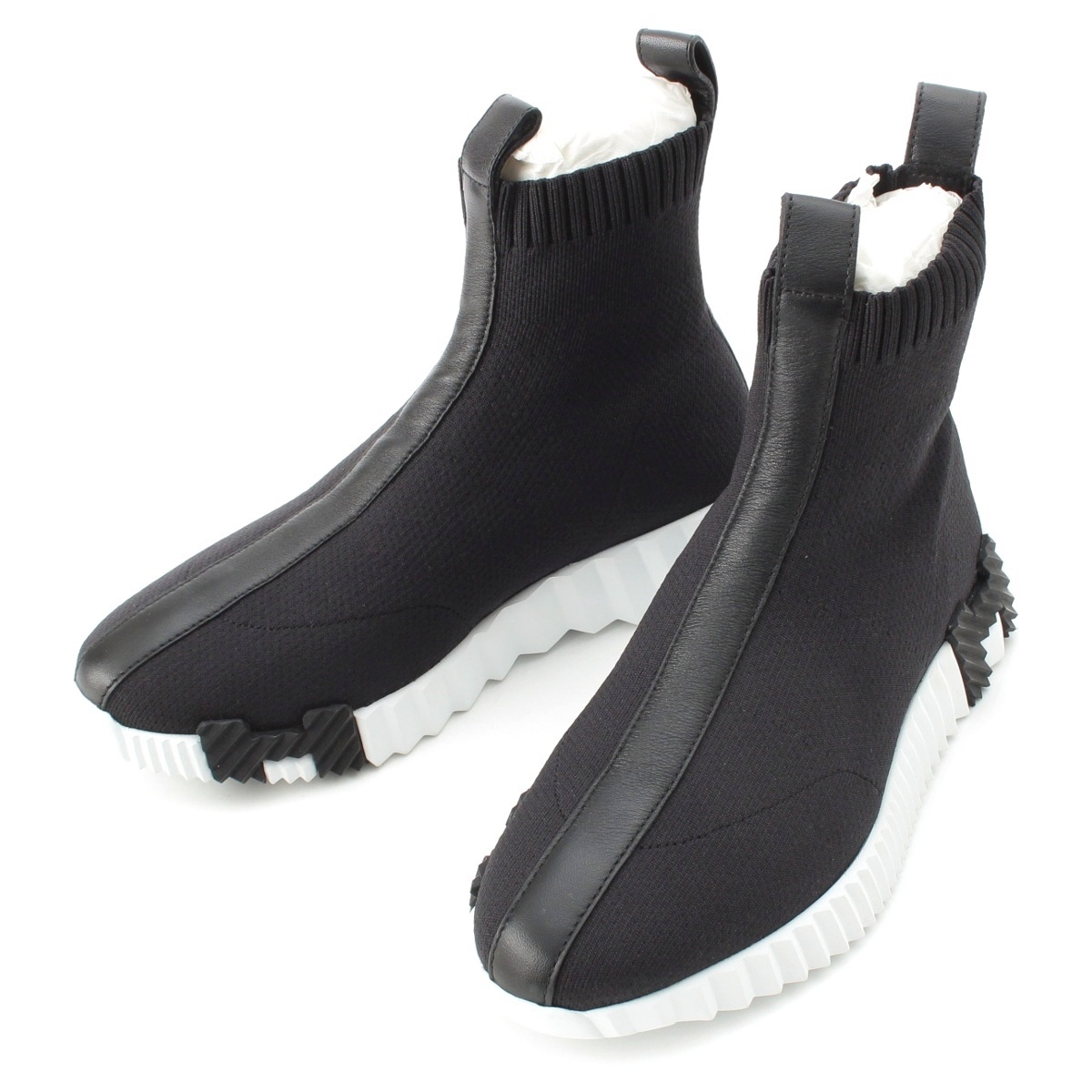 エルメス ナイロン ファン Hモチーフ ソックス ハイカット スニーカー ブラック 36.5【中古】拍卖