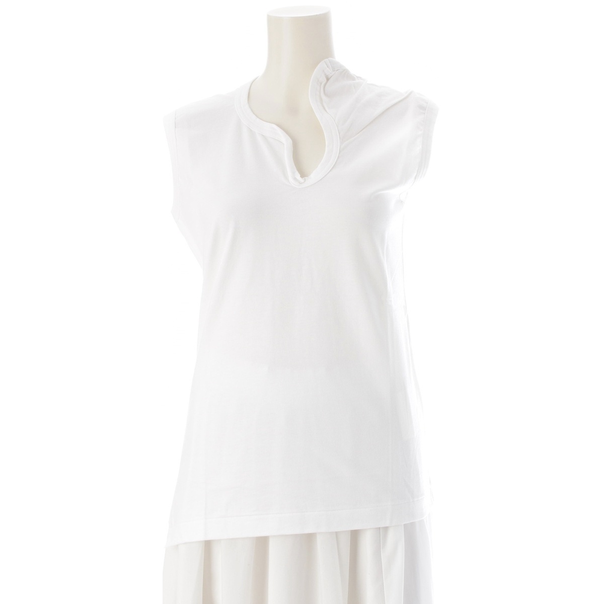 コムデギャルソン AD2003 04SS コットン アーカイブ 変型 ラウンドネック トップス GM-T011 ホワイト ‐【中古】拍卖