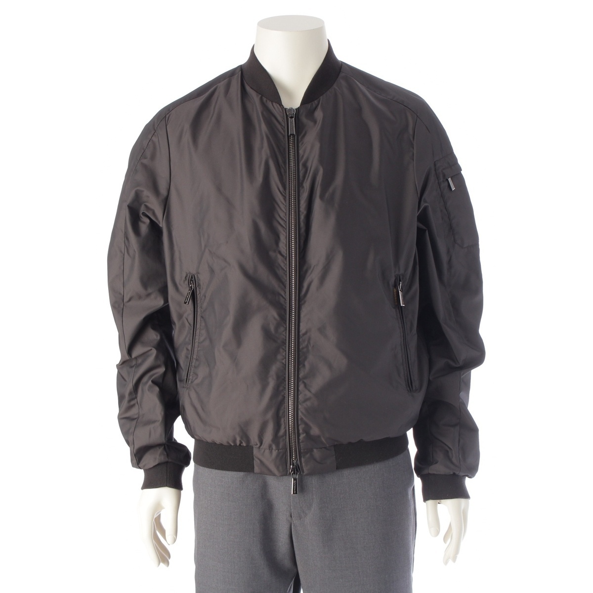 ムーレー CORELLI-WK ACQUA MA-1 ジャケット ブルゾン ブラック ダークブラウン系 52【中古】拍卖