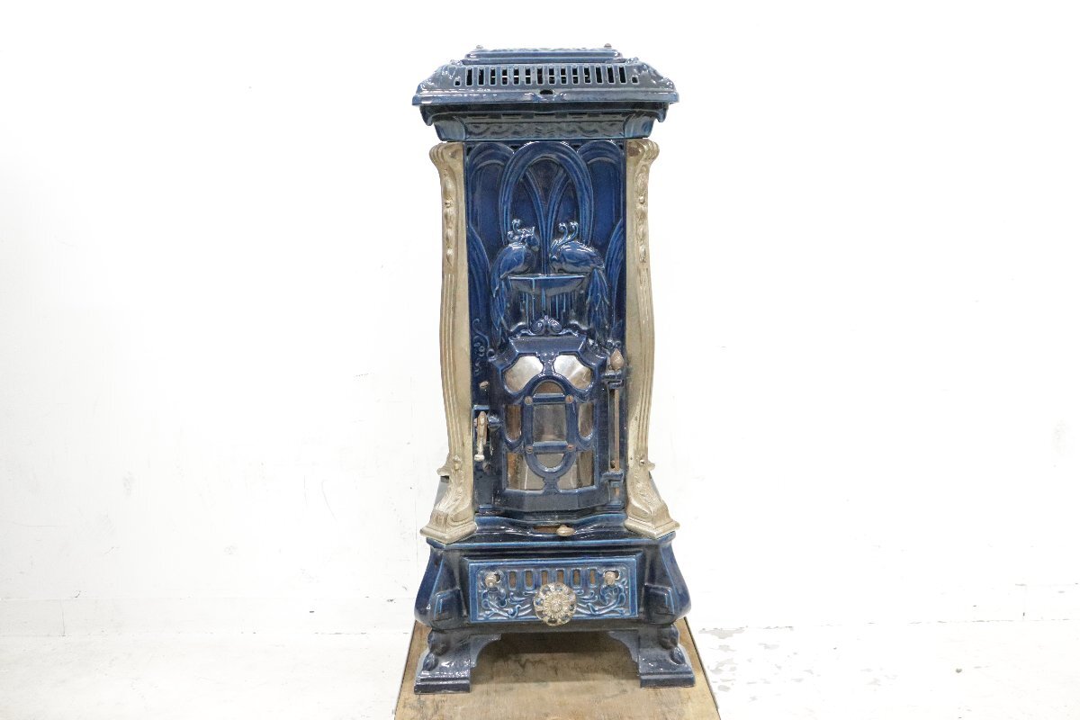 ■送料別途見積■直接引取限定■希少■フランスアンティーク■ Deville&Cie 薪ストーブ 石炭ストーブ No115 シャルルヴィル ブルーエナメル拍卖