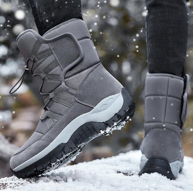 新作メンズ レディース スノーブーツ 防滑 防寒 ロング丈 スノーシューズ 裏起毛 登山靴 アウトドア スキー場 雪道 防撥水拍卖