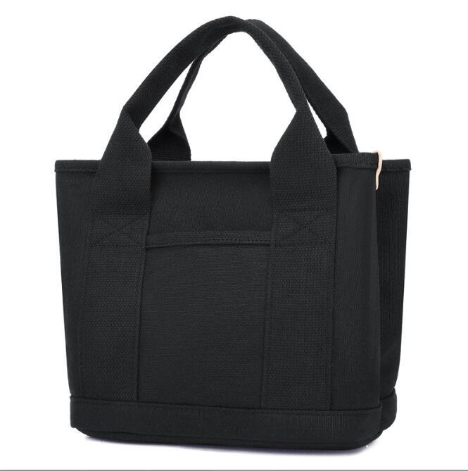 新作ミニトート バッグ レディース メンズ トートバッグ トート ミニ 仕切り ポケット キャンバス ブラック拍卖