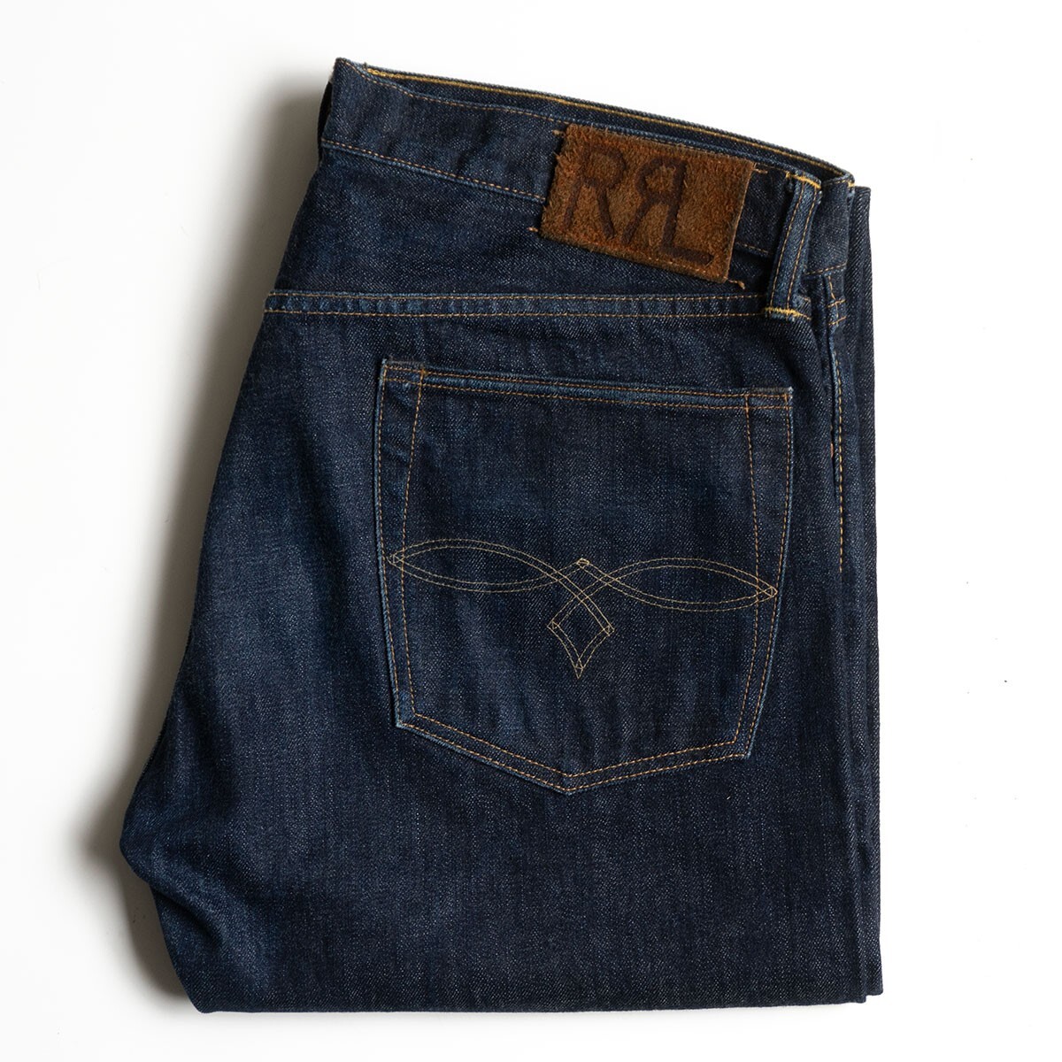 【美品】RRL 【ONECE WASH LOW STRAIGHT JEANS 】34×32 ローストレート デニムパンツ ジーンズ アメリカ製 25101188拍卖