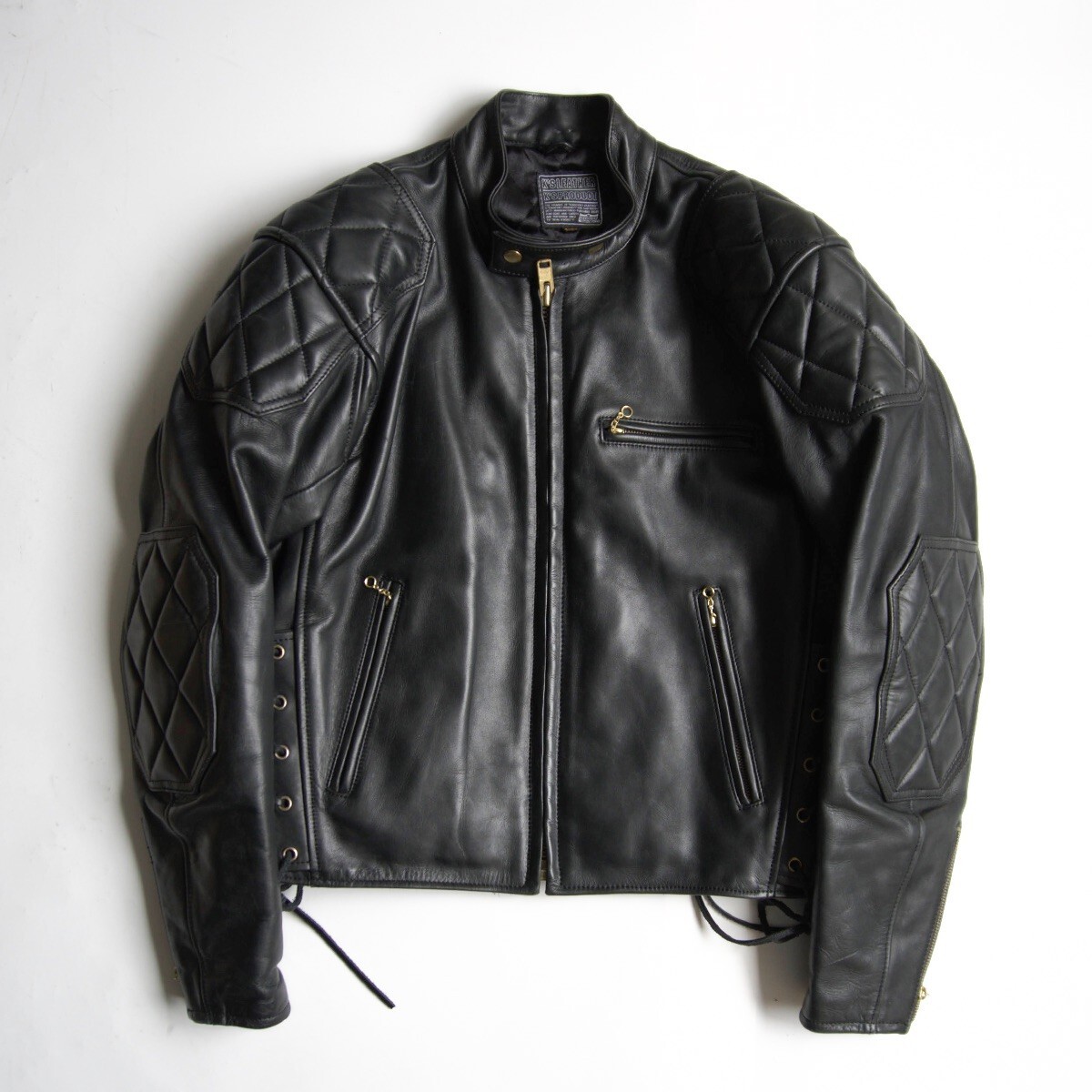 【美品/ビッグサイズ】KADOYA【EVO パデッド シングルライダースジャケット】 LL カドヤ レザー ブラック バイク バイカー 25101114拍卖