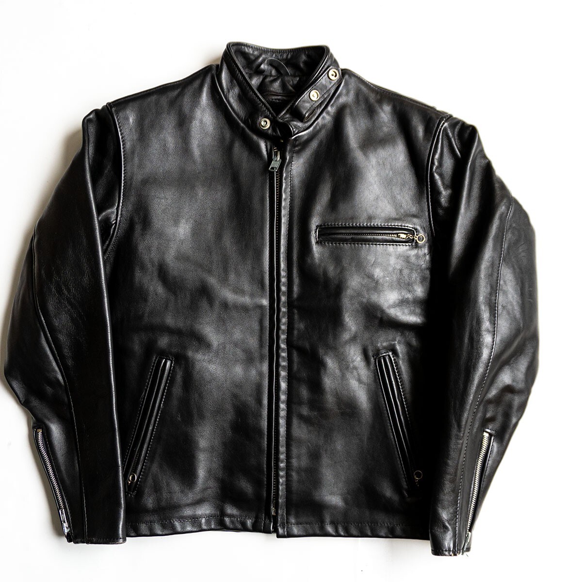 【美品】SCHOTT【641/シングルライダースジャケット】38 ボアライナー付き レザー アメリカ製 ショット 25101275拍卖