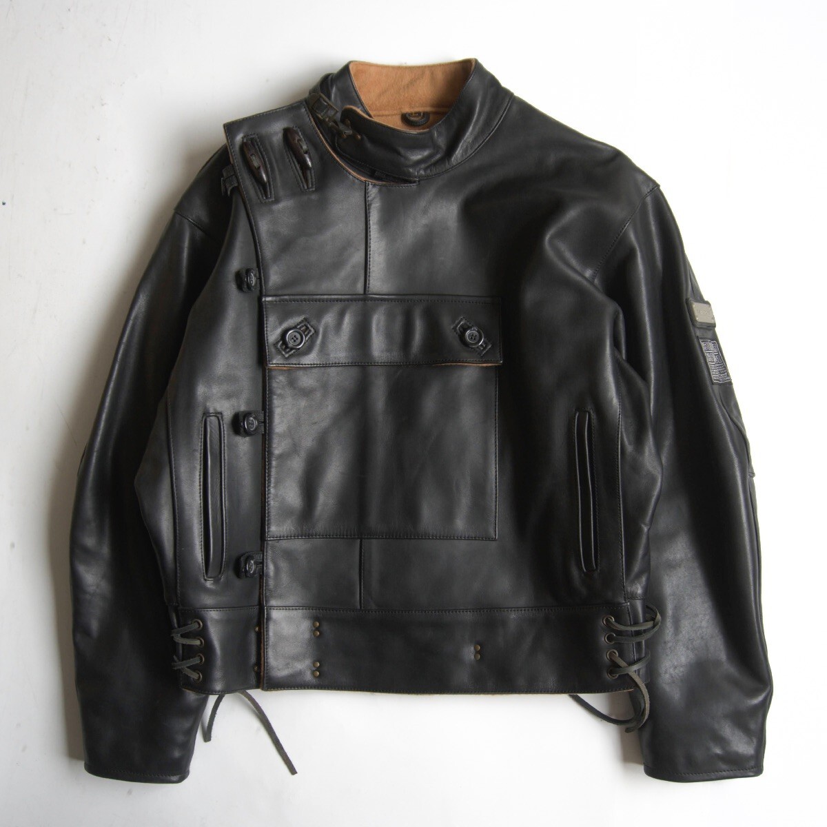 【美品】KADOYA【レザー モーターサイクルジャケット】 L カドヤ レザー ブラック 25110331拍卖