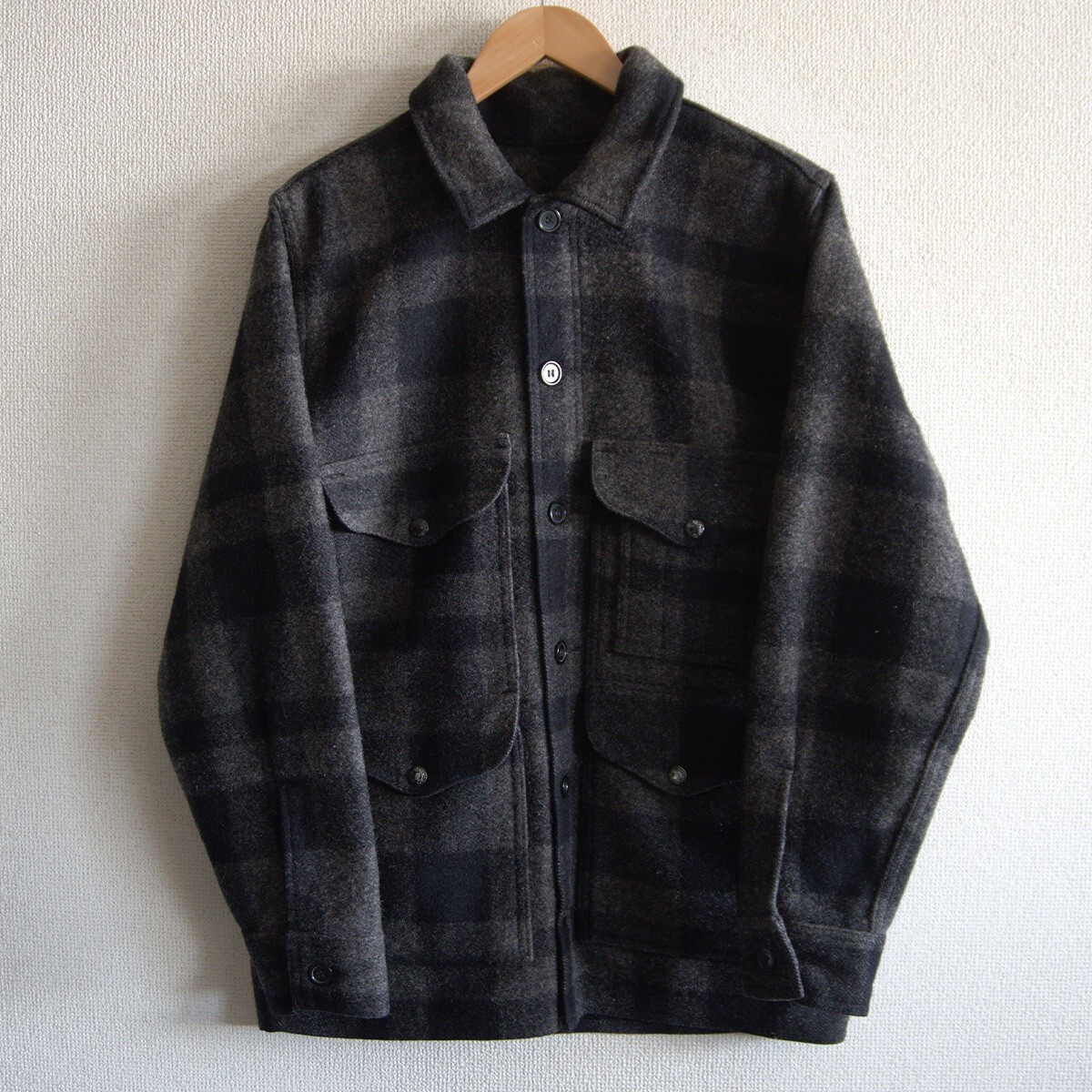 【美品】FILSON【110 ウール クルーザージャケット】38 チェック グレー USA製 フィルソン 25110866拍卖