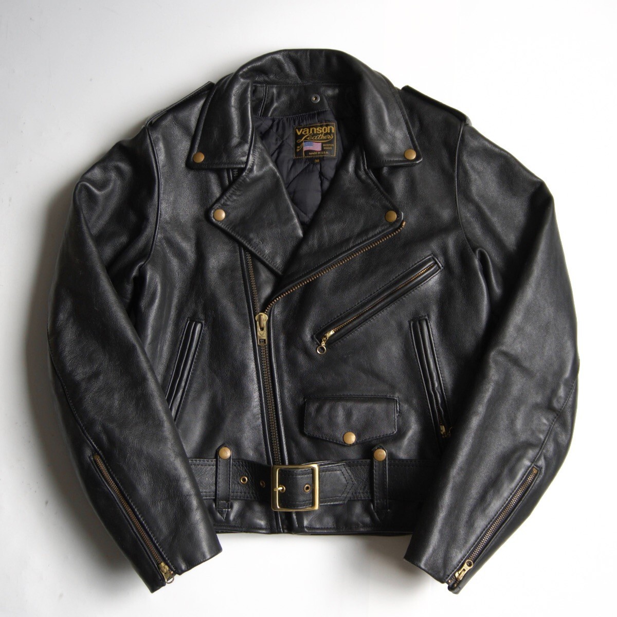 【美品】 VANSON 【C2 ダブルライダースジャケット】38 レザー USA製 バンソン 25111090拍卖