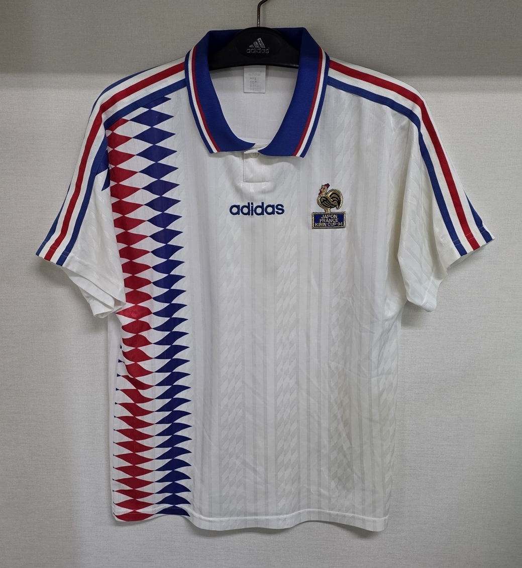 94-95フランス France FFF(A)#7 カントナ CANTONA 半袖 adidas 1994 キリンカップサッカー仕様 L-2拍卖
