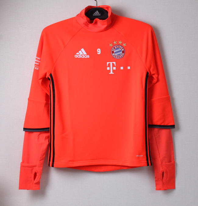 16-17 バイエルン・ミュンヘン FCB トレーニングトップ #9 長袖 adidas スポンサー JASPO L拍卖