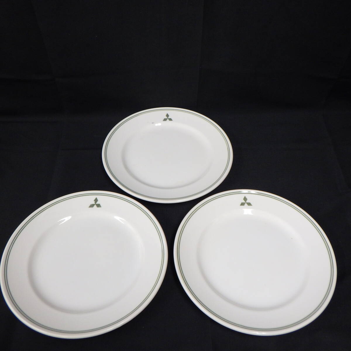 昭和 レトロ 三菱 スリーダイヤ 食器 皿 統制陶磁器 3枚セット拍卖