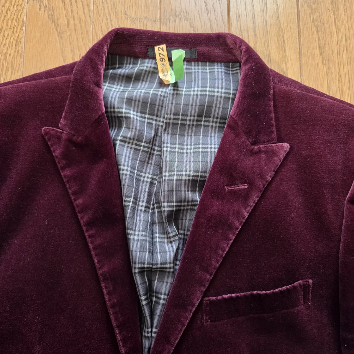 【美品】 BURBERRY BLACKLABEL バーバリー ブラックレーベル スエード ベロア テーラードジャケット ボルドー ワインレッド Lサイズ 希少拍卖
