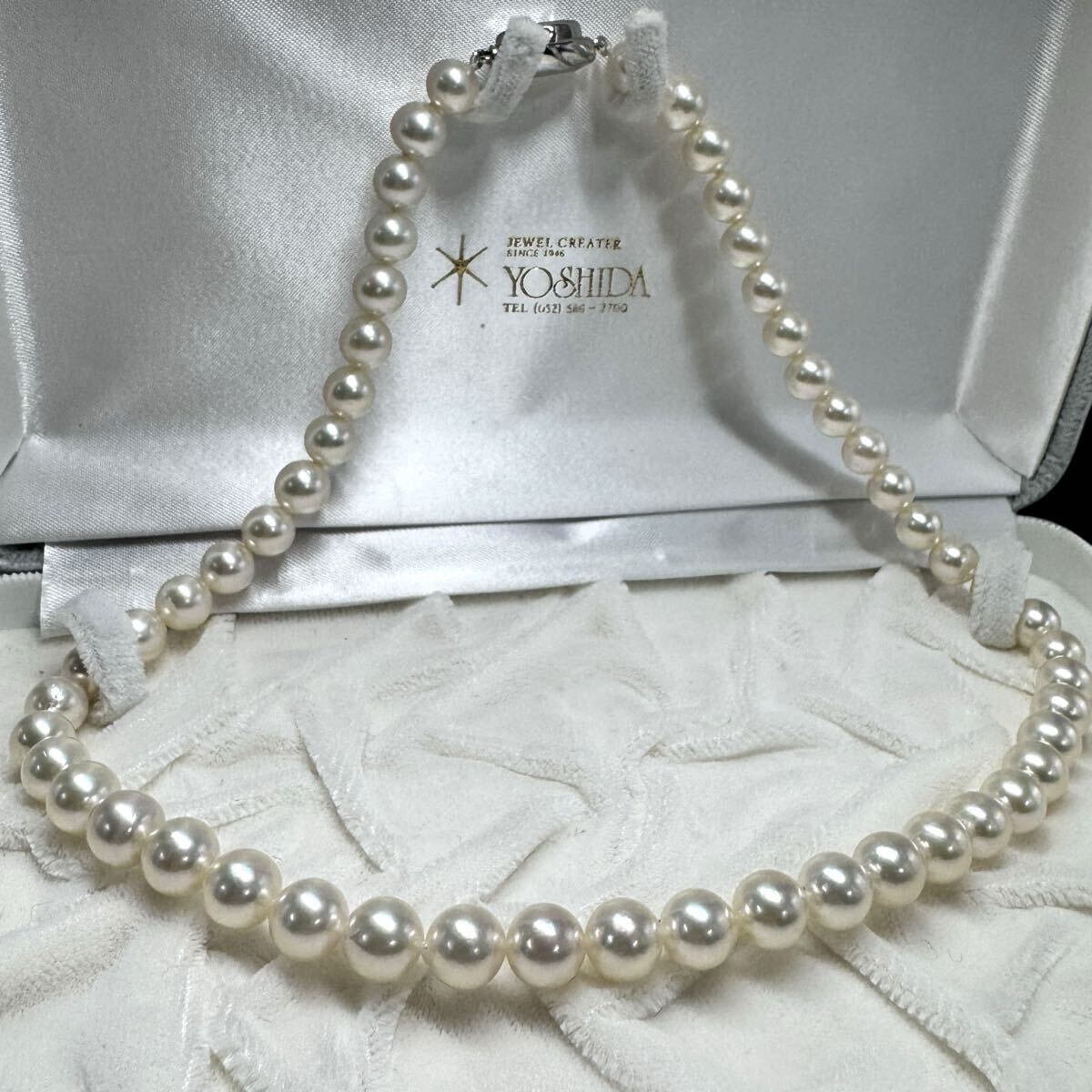 テリ◎ アコヤ真珠 あこや パール ネックレス 約7.5-8.0mm 約43cm 37.8g ラウンド SV金具 本真珠 美品 Pearl necklace jewelry【c2892】拍卖