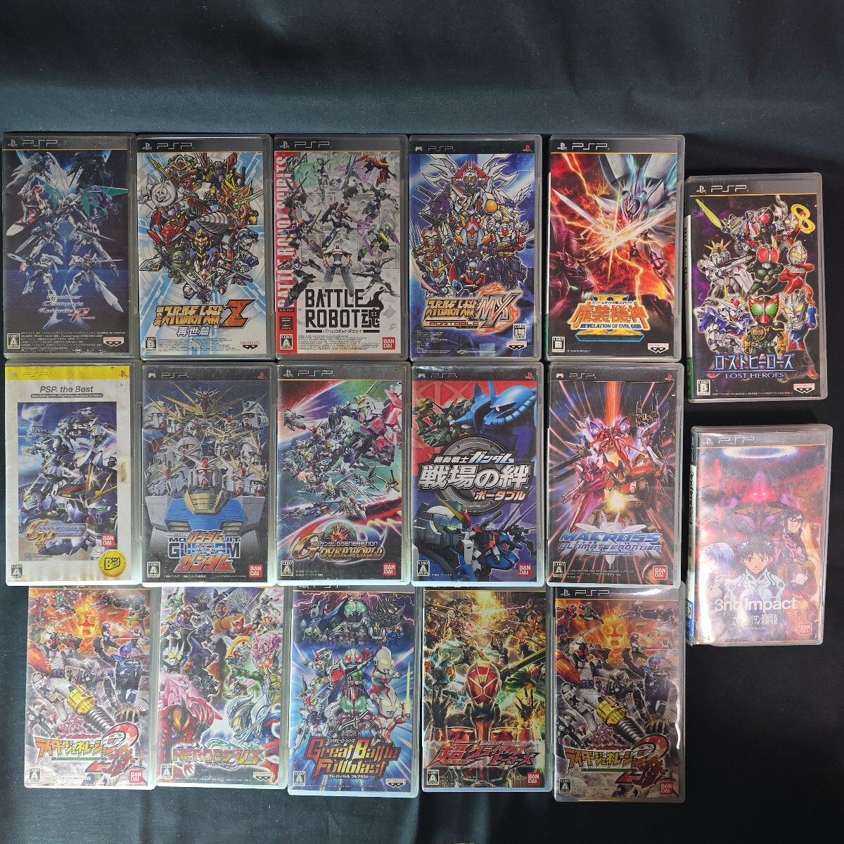 PSP ソフト ガンダム 仮面ライダー等人気者17点セット拍卖