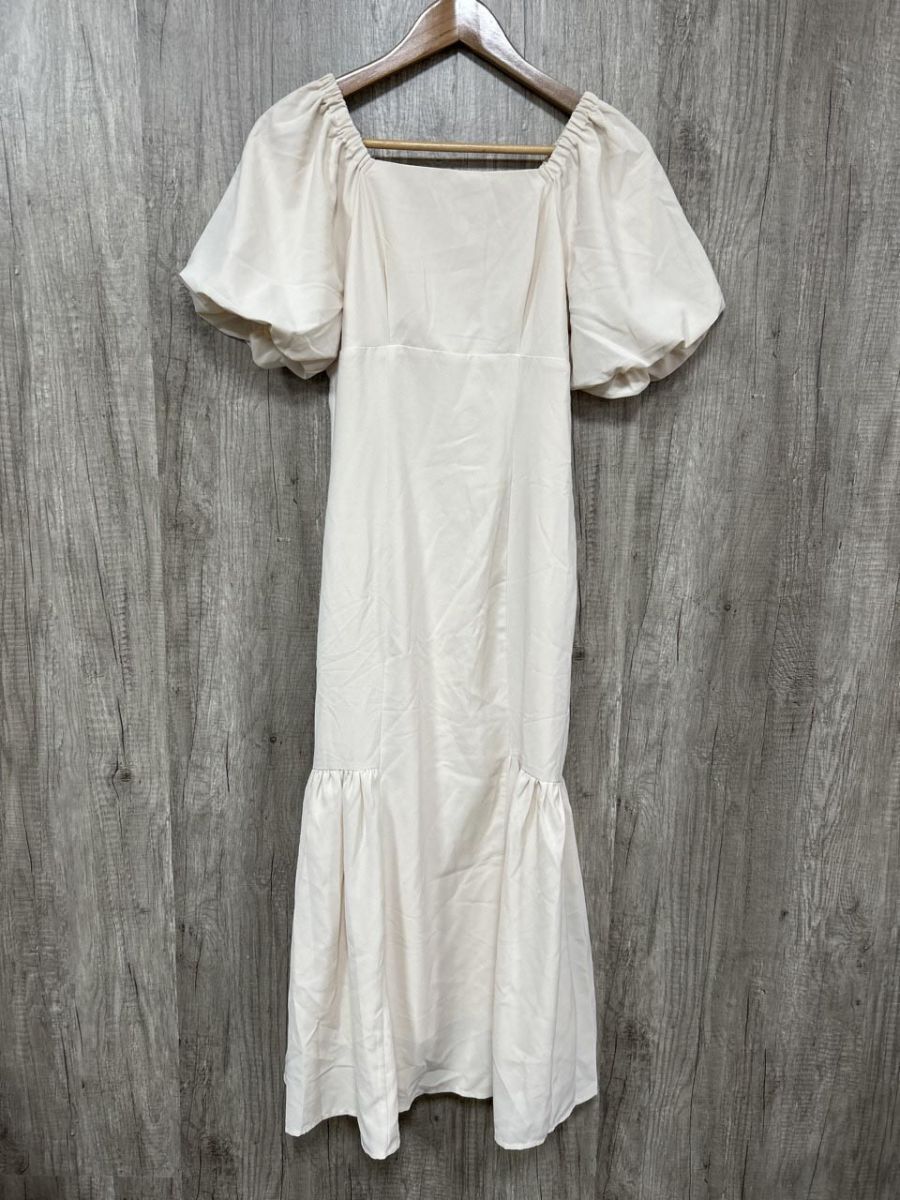 Louere ルエレ パフスリーブ ティアード Aライン ワンピース sizeS/白 ■◆ レディース拍卖