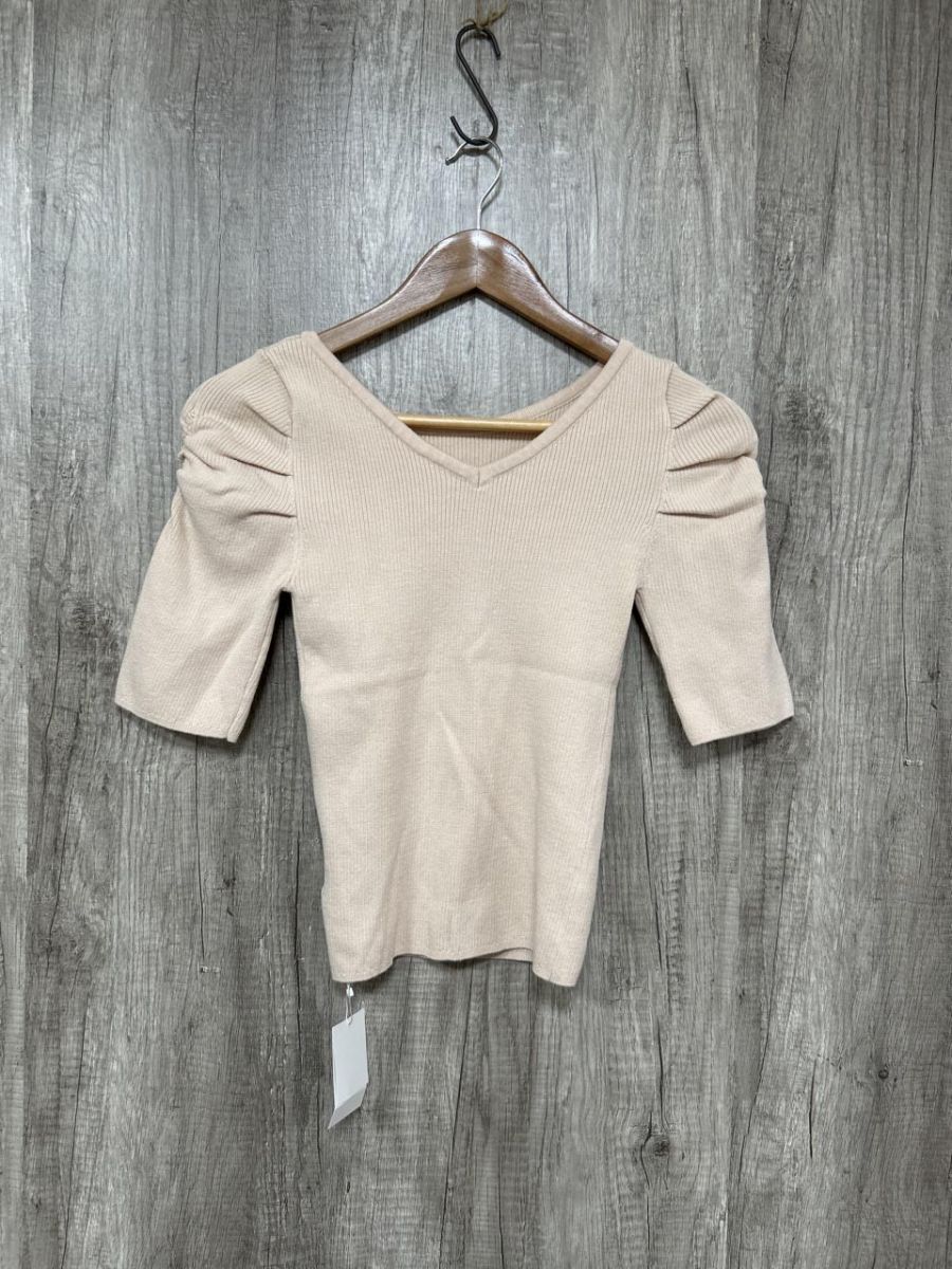 ネコポスOK 美品 dazzlin ダズリン Vネック 無地 ニット ラグラン Tシャツ sizeF/ピンク ◇■ レディース拍卖