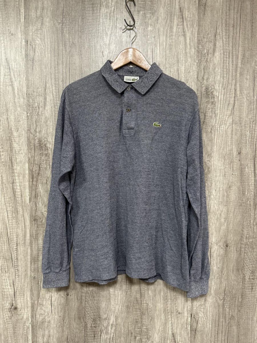 CHEMISE LACOSTE シュミーズ・ラコステ 刺繍 ワンポイント ワニ ポロシャツ size5/グレー ◇■ メンズ拍卖