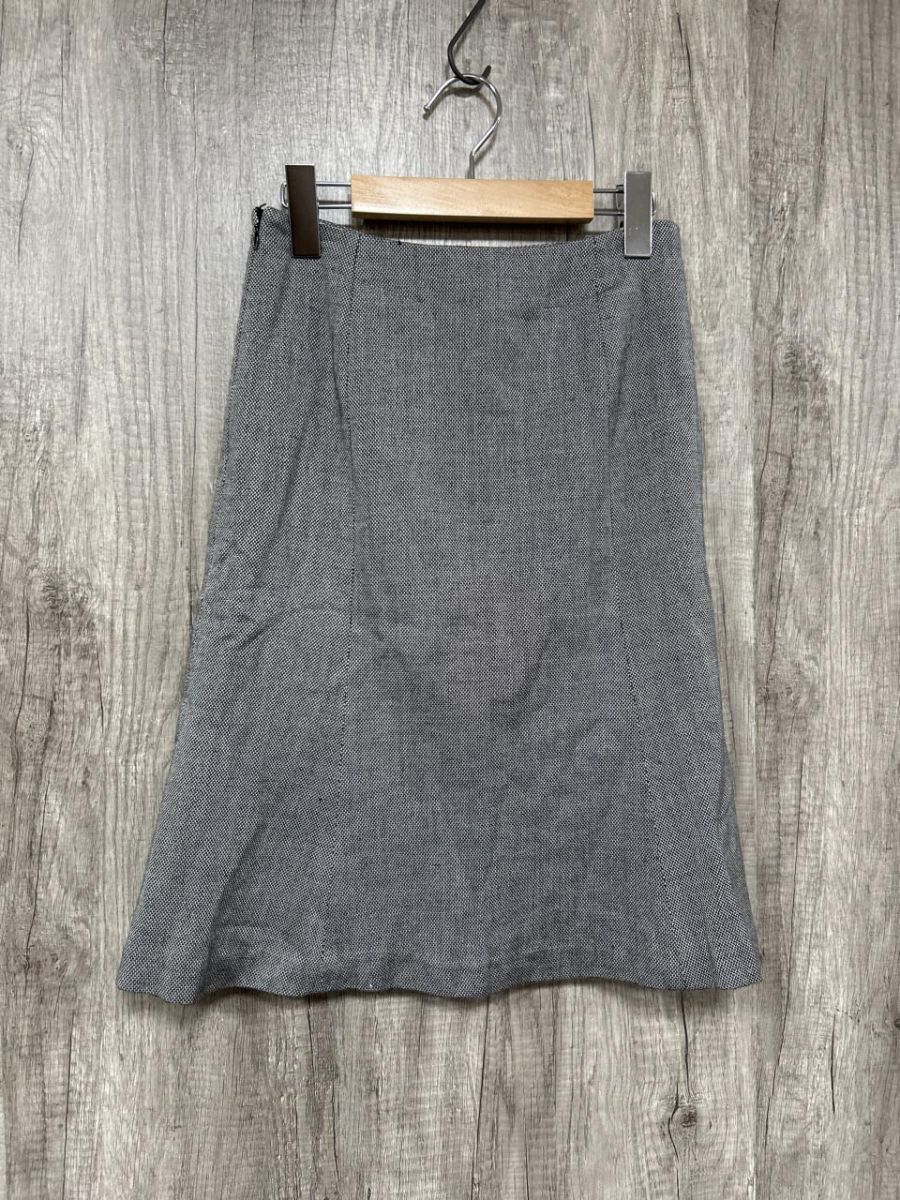 ネコポスOK MICHEL KLEIN ミッシェルクラン 日本製 フレア スカート size38/グレー ◆■ レディース拍卖
