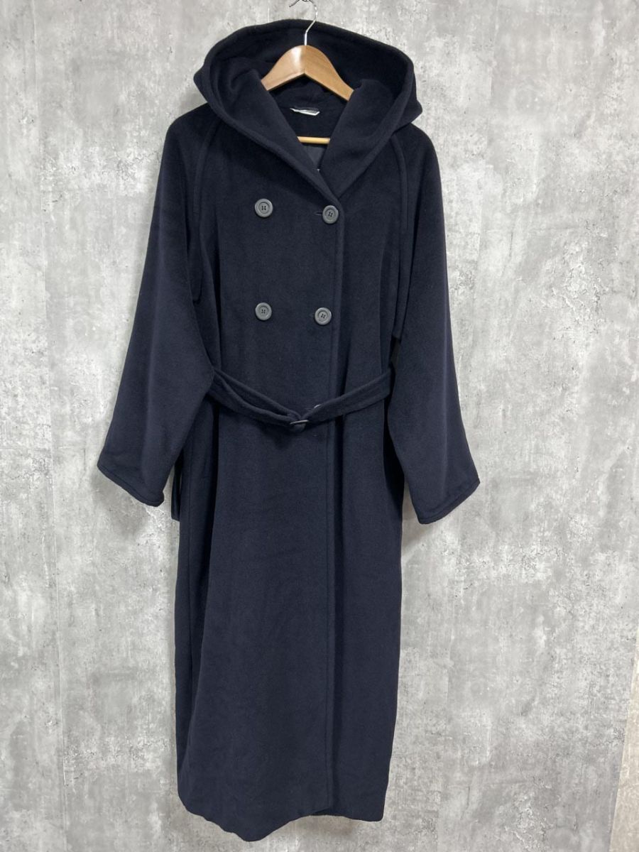 Max Mara マックスマーラ 無地 フード付き シンプル チェスター コート size36/紺 ◆■◎ メンズ拍卖