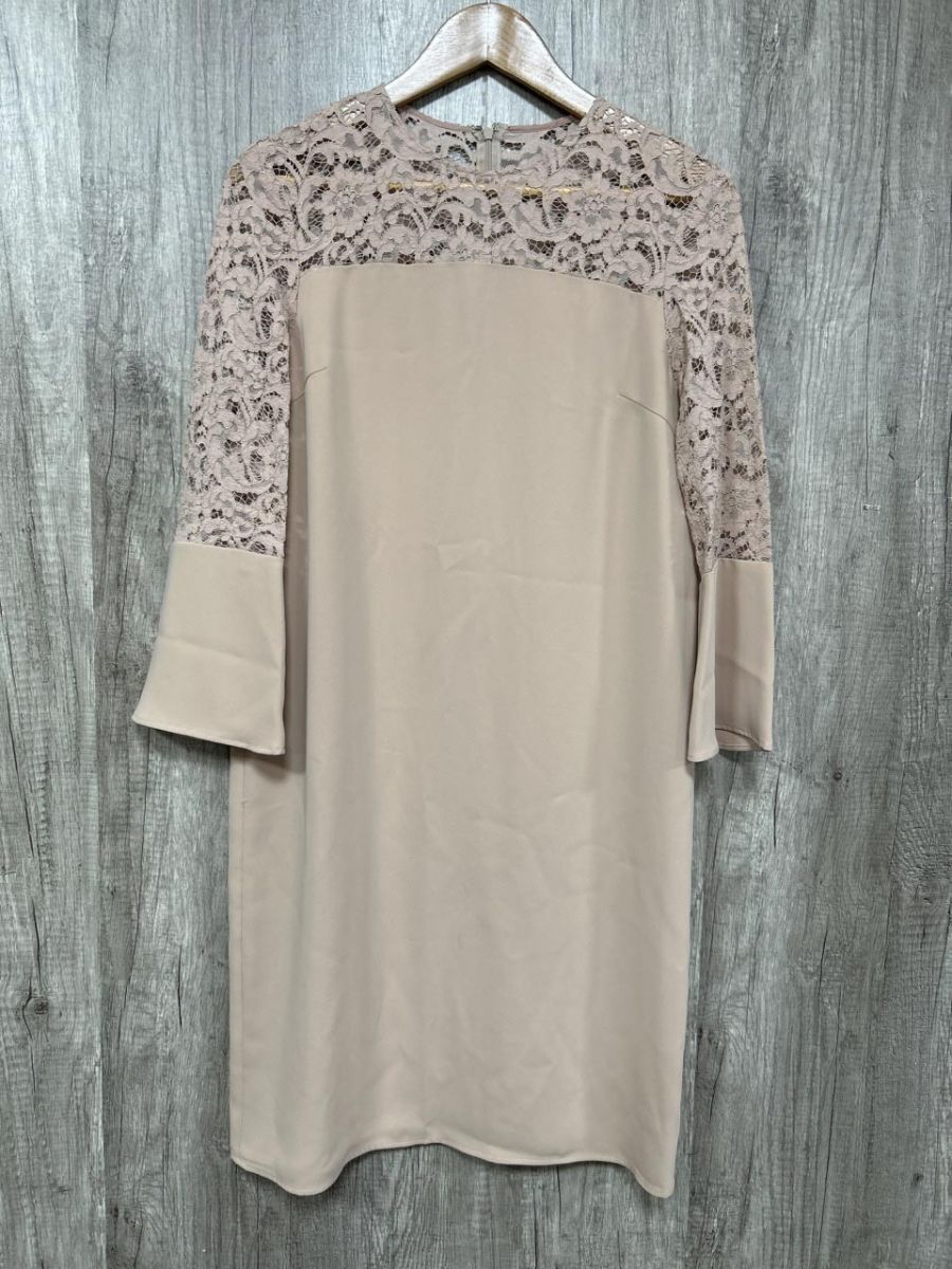 ネコポスOK Loulou Willoughby ルルウィルビー レース Iライン ワンピース size2/ピンクベージュ ■◇◎ レディース拍卖