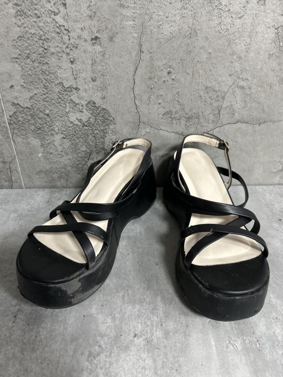 MERCURYDUO 厚底 ウェッジソール メタリックストラップ サンダル size23/黒 ■◆ レディース拍卖