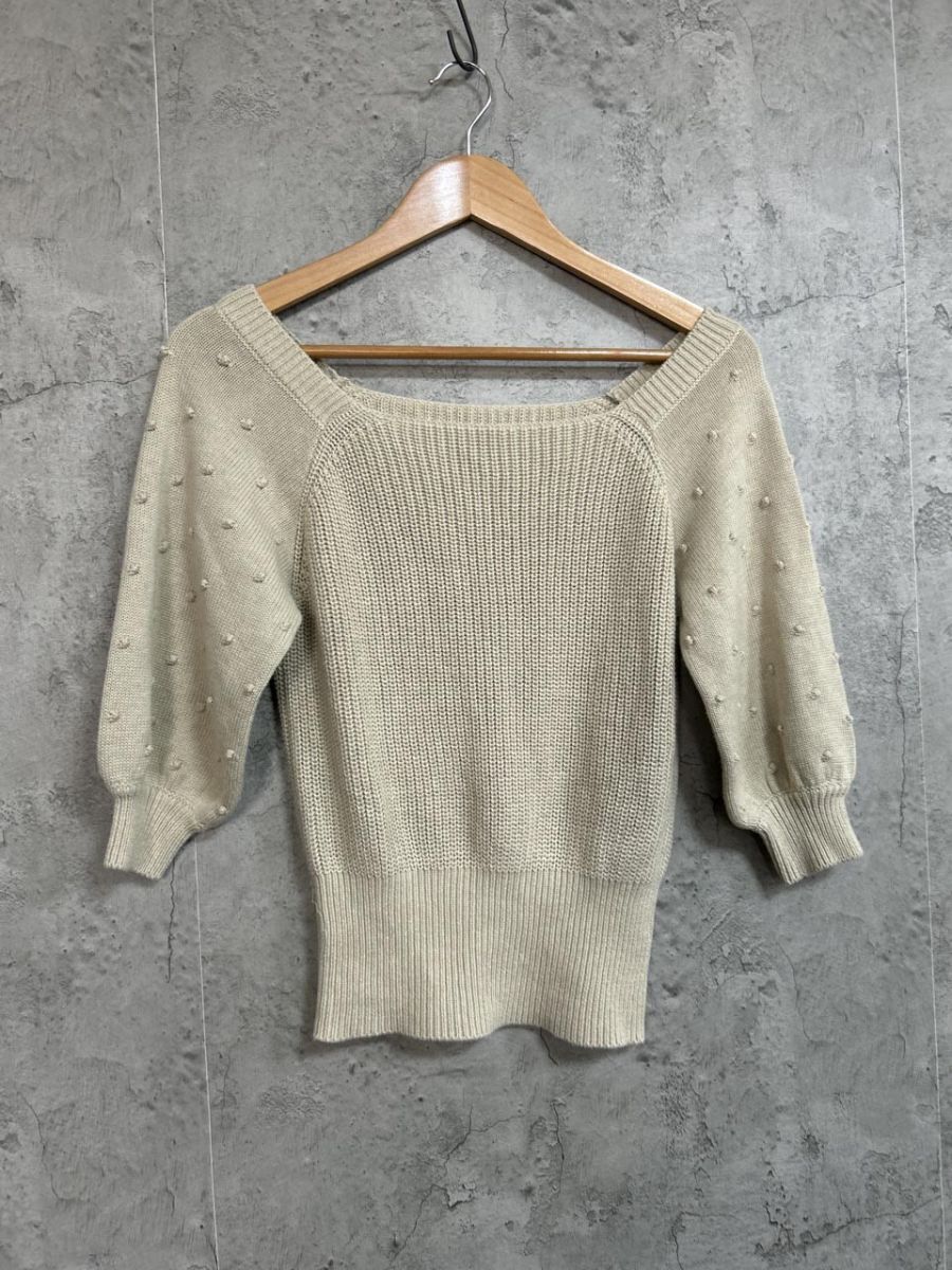 FREE’S MART フリーズマート 5分袖 ドット柄 ドルマン ニット セーター sizeFR/ベージュ ◇■ レディース拍卖