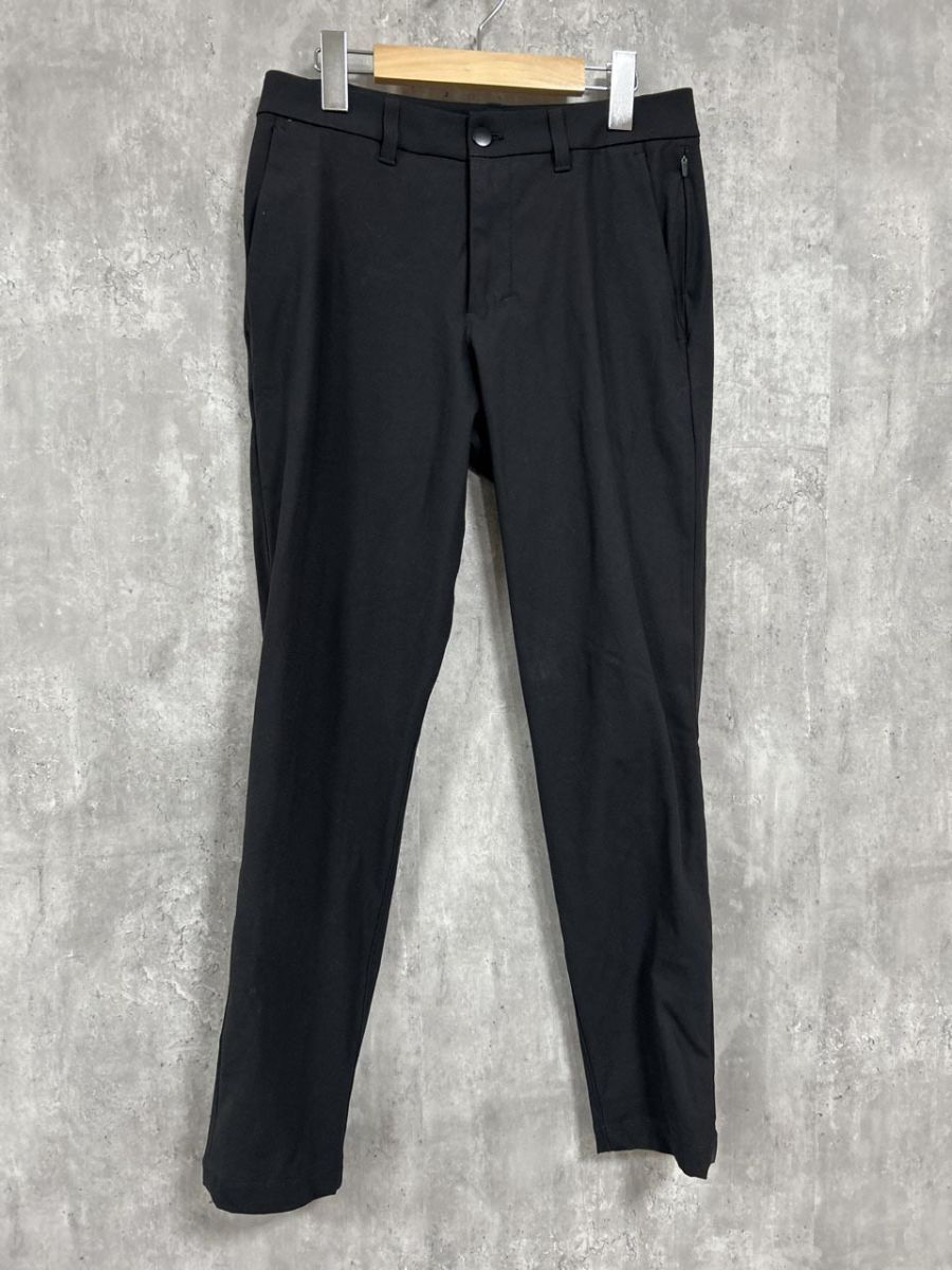 ネコポスOK lululemon ルルレモン 無地 シンプル カジュアル スラックス パンツ size28/黒 ■■ メンズ メンズ拍卖