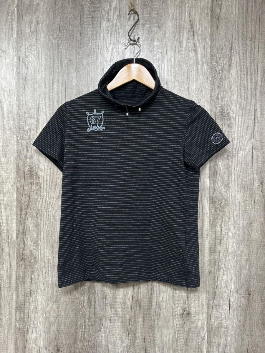 ネコポスOK adabat アダバット ボーダー Tシャツ size38/黒 ■◆ レディース レディース拍卖