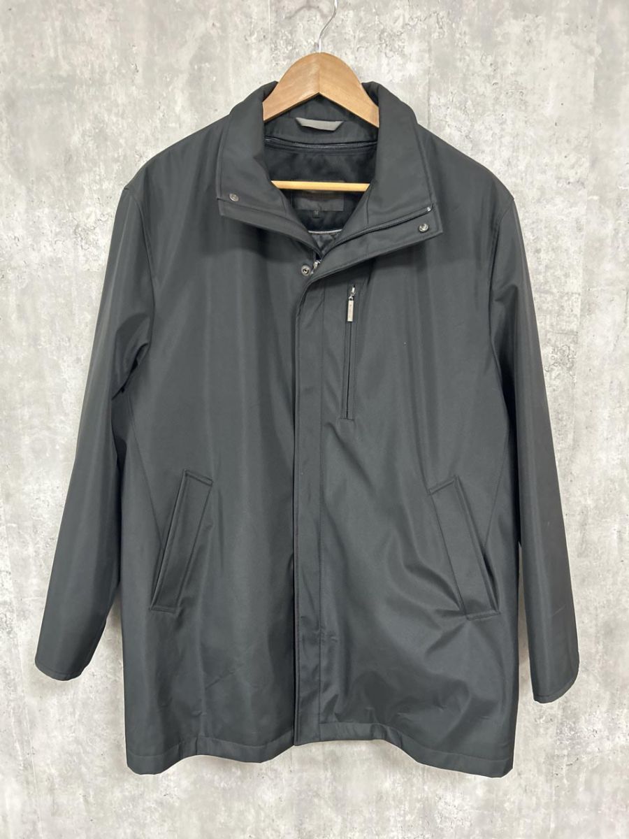 Balestrino バレストリーノ バーズアイ 中綿ライナー レイヤード スタンドカラー ジャケット sizeM/黒 ◆■ メンズ拍卖