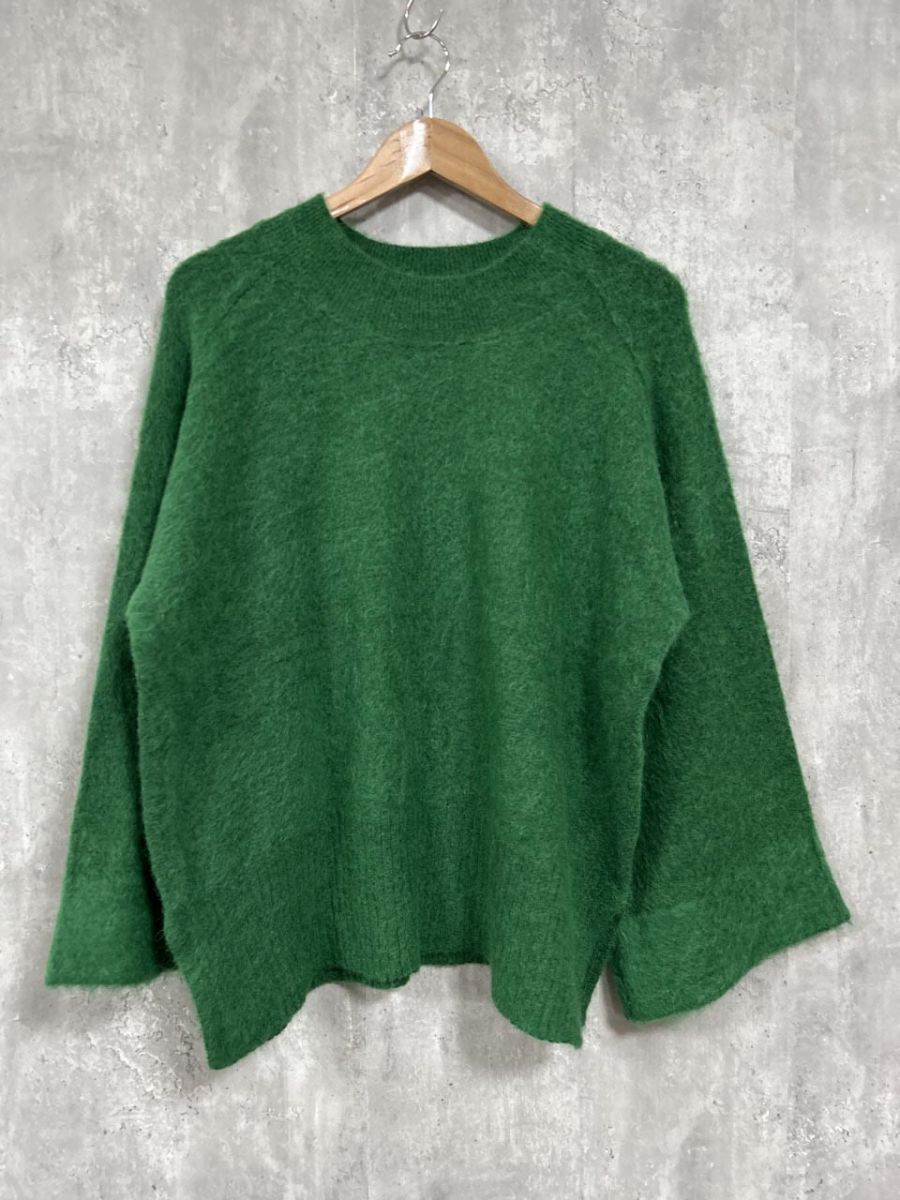 JEANASIS ジーナシス ウール混 オーバーサイズ ニット セーター sizeF/緑 ◆■ レディース拍卖