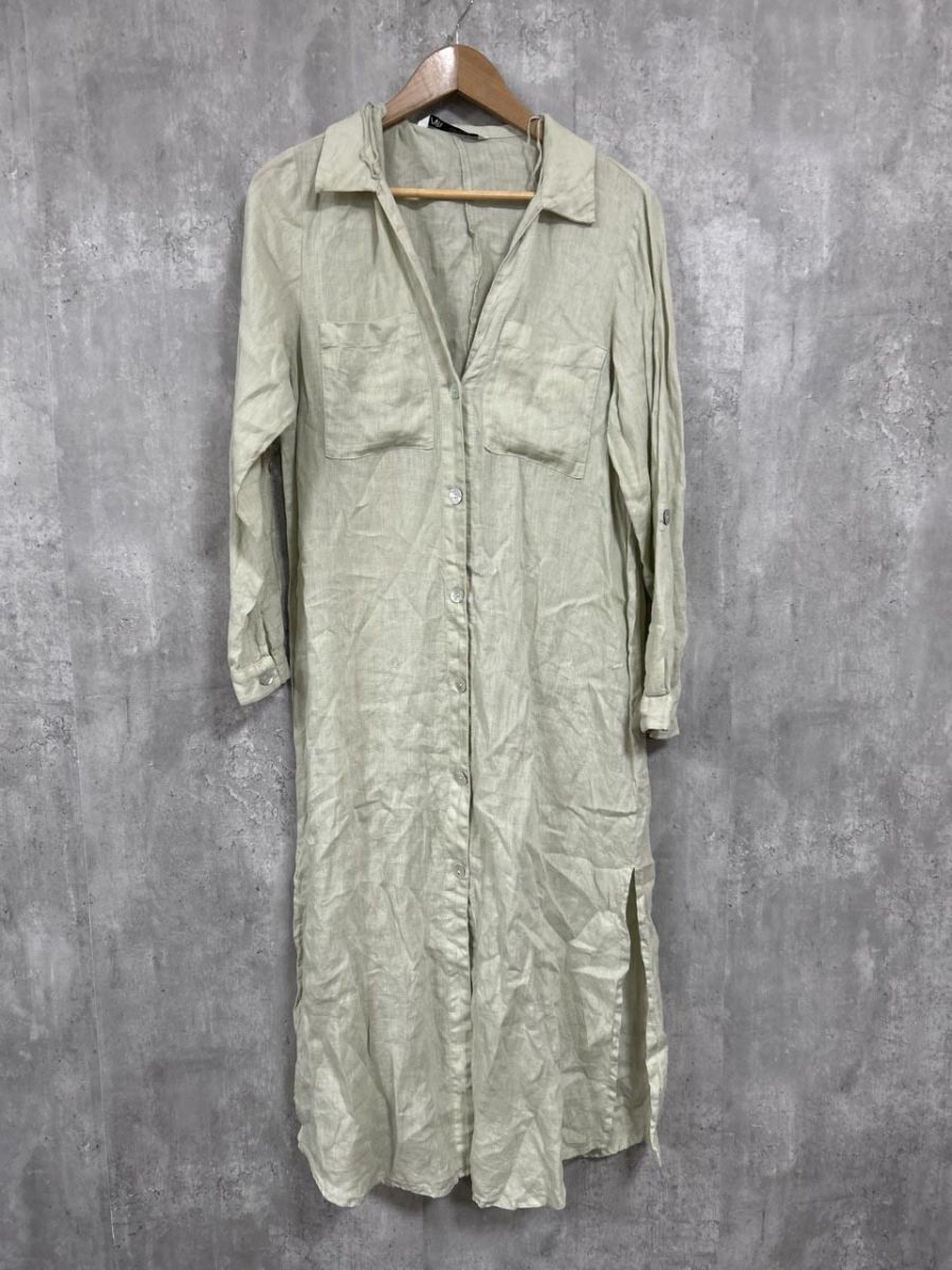 ZARA ザラ ロング シアー シャツ ワンピース sizeXS/ライトベージュ ■◇ レディース拍卖