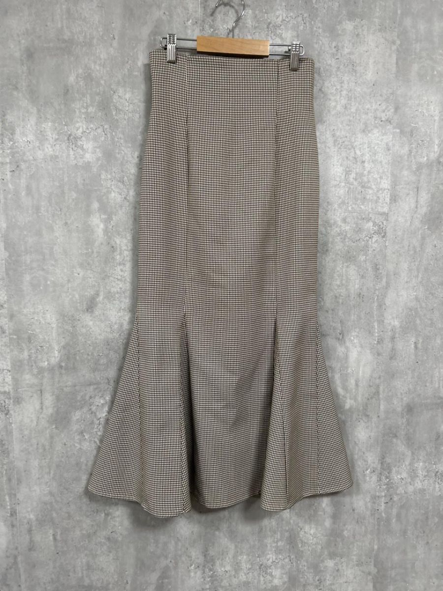 MURUA ムルーア 千鳥柄 ロング マーメイド スカート size1/茶 ◇■ レディース拍卖