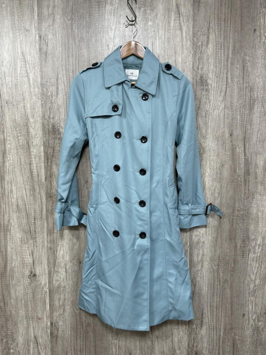 Mew’s Refined Clothes シンプル 無地 カジュアル トレンチ コート sizeM/水色 ◆■ レディース レディース拍卖