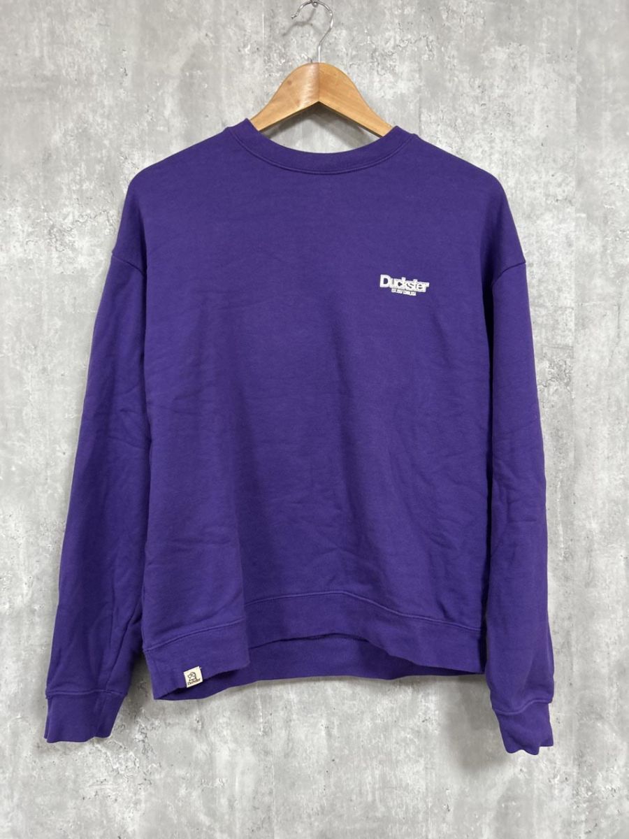 duckster 刺繍 プリント トレーナー スウェット sizeM/紫 ◆■ メンズ メンズ拍卖