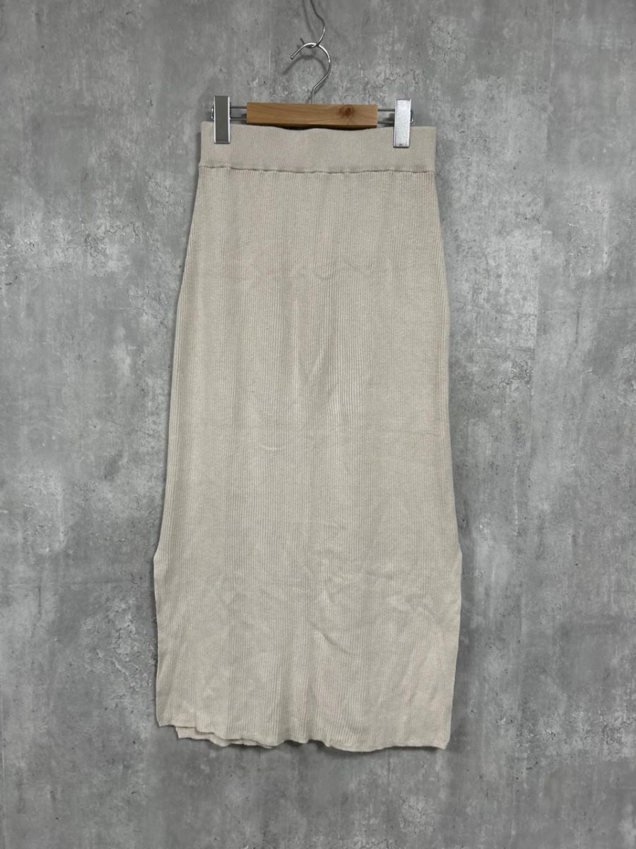 ネコポスOK BEAUTY & YOUTH ユナイテッドアローズ リブニット ロング スカート sizeS/ベージュ ■■ レディース拍卖