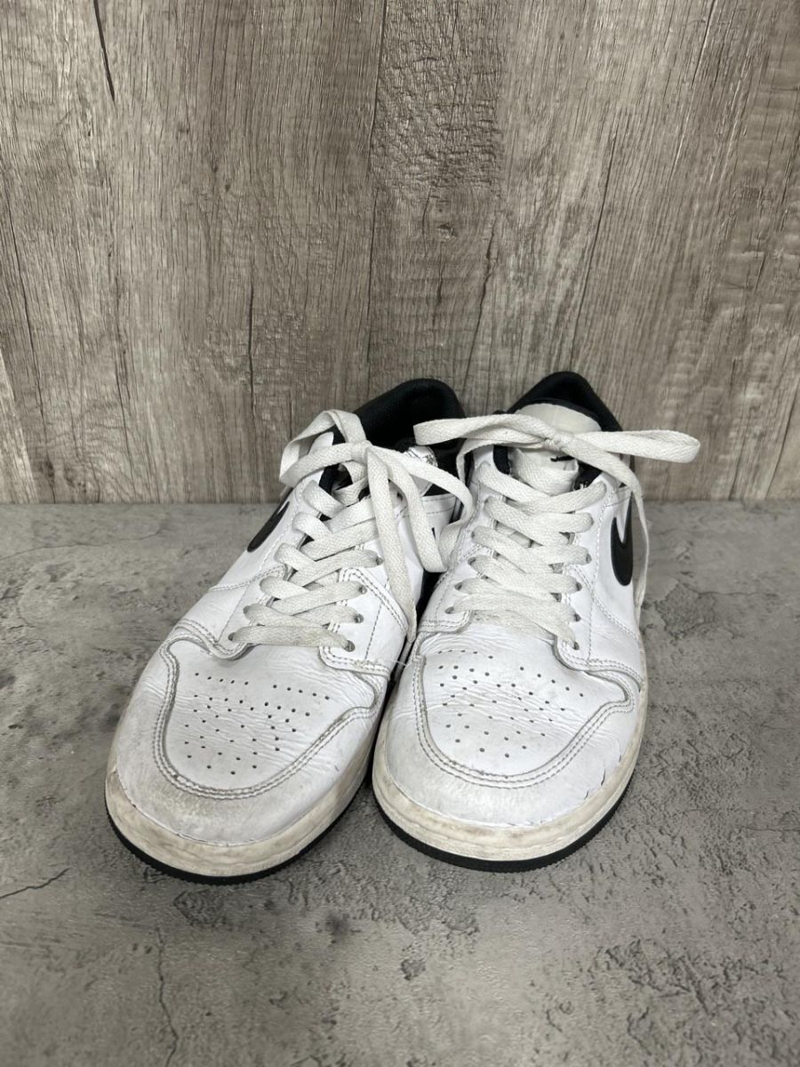 NIKE ナイキ JORDAN 1 LOW_ エア ジョーダン 1 ロー WHT スニーカー size25.5/白x黒 ■■ レディース拍卖