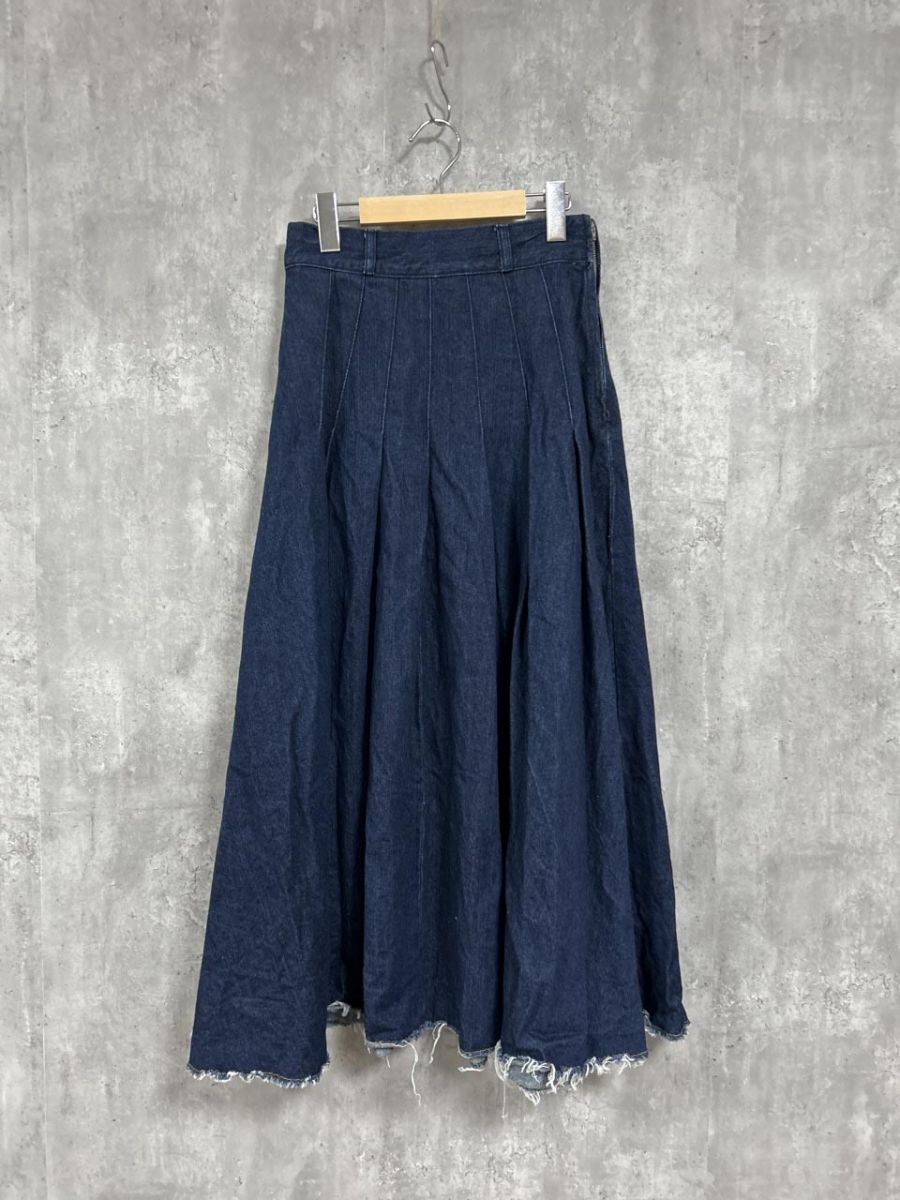 Re:EDIT リエディット デニムスカート フレアスカート プリーツ デニムスカート sizeF/濃紺 ■■ レディース拍卖