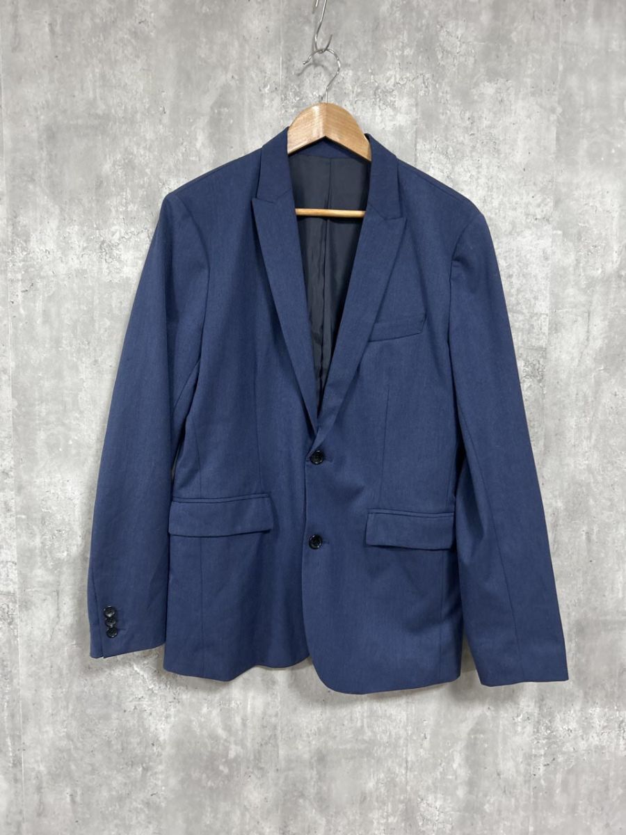nano universe ナノユニバース オフィスカジュアル テーラード ジャケット sizeL/紺 ■■ メンズ拍卖