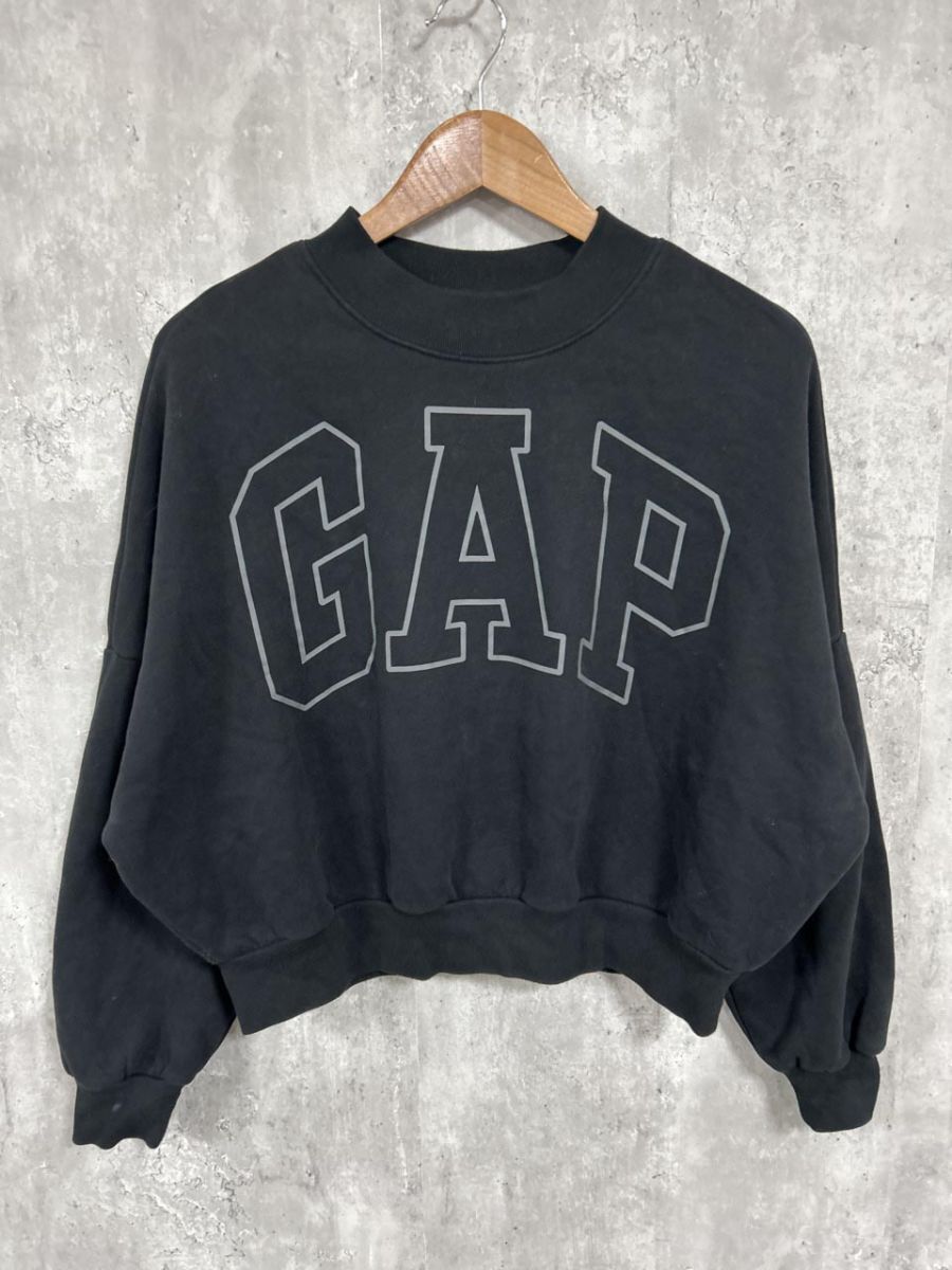 GAP ギャップ ショート丈 裏起毛 スウェット sizeS/黒 ◆■ レディース拍卖