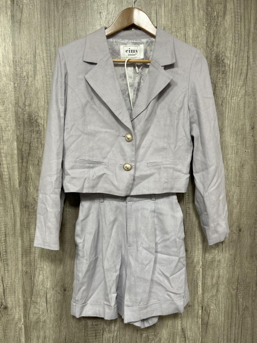 eimy エイミーイストワール リネン混 ビジューボタン セットアップ sizeS/ラベンダー ■◇◎ レディース拍卖