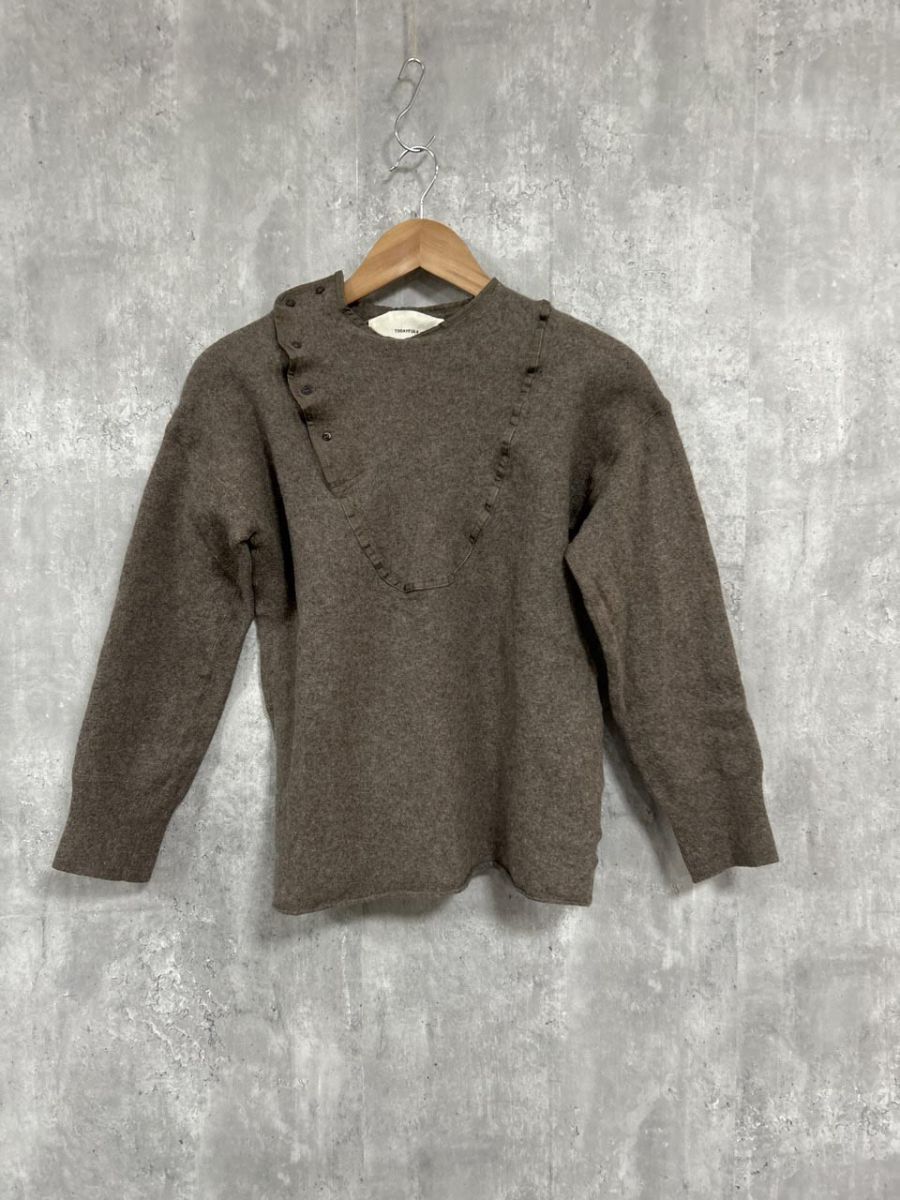 TODAYFUL トゥデイフル メルトン生地 ニット プルオーバー カットソー sizeF/茶 ◆■ レディース拍卖