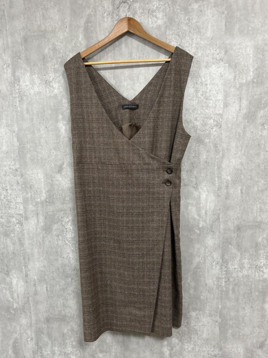 URBAN RESEARCH アーバンリサーチ チェック柄 Iライン ワンピース sizeF/茶 ◇■ レディース拍卖