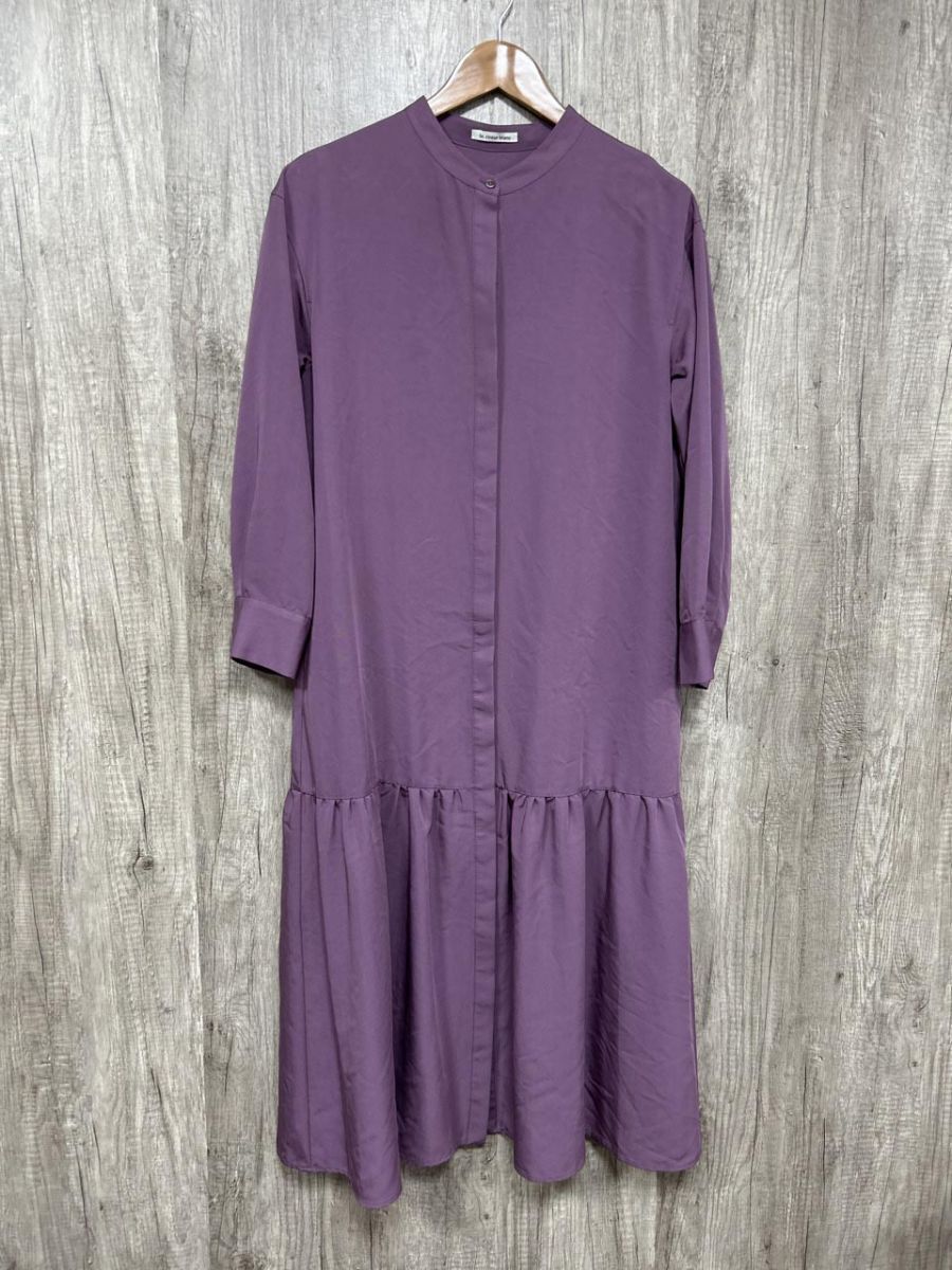 le.coeur blanc ルクールブラン ティアード ロング Aライン ワンピース size38/紫 ◇■ レディース拍卖