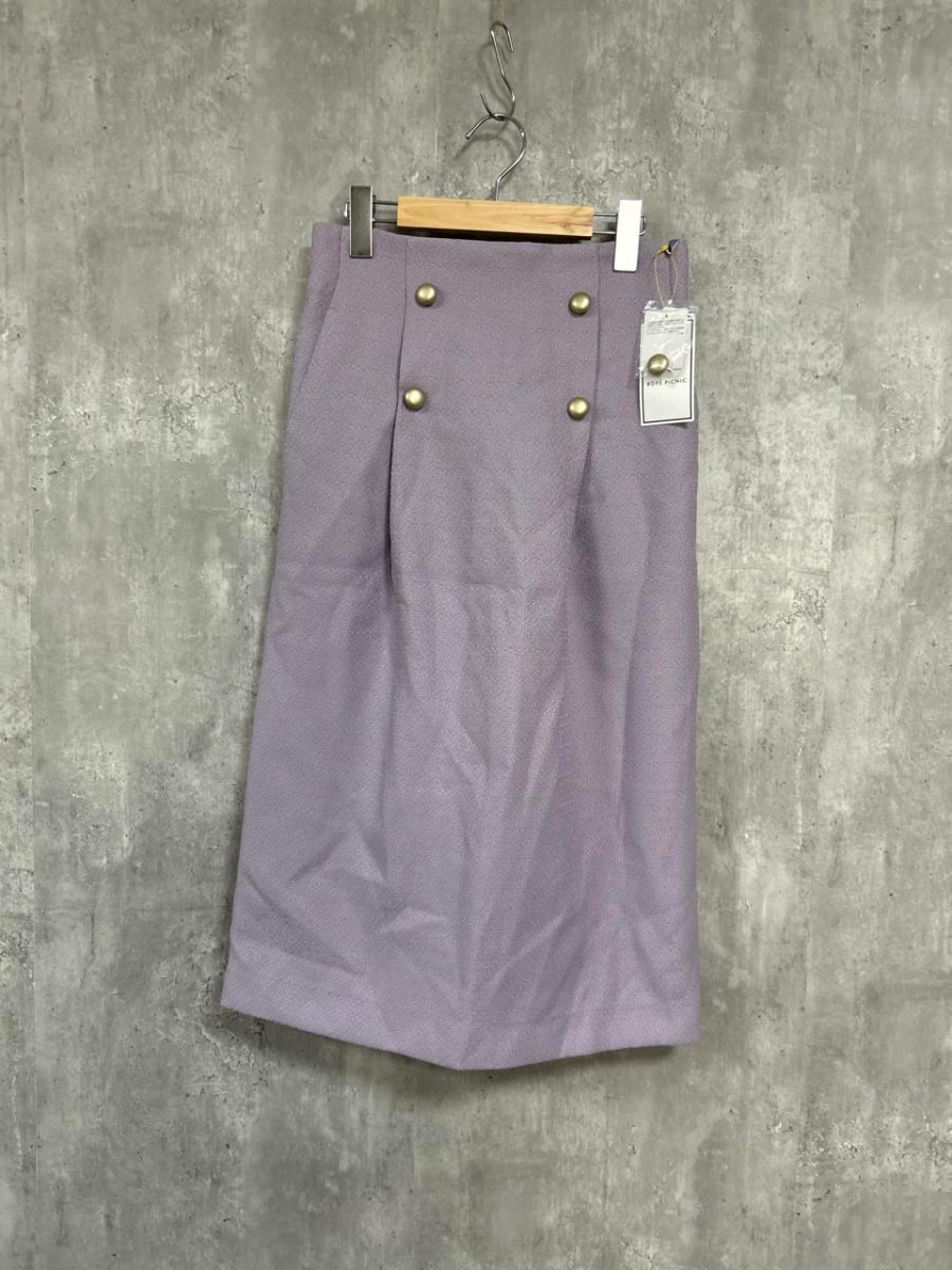 美品 ROP PICNIC セットアップ対応 ツイードライクアイラインスカート タイト スカート size40/紫 ■■ レディース拍卖