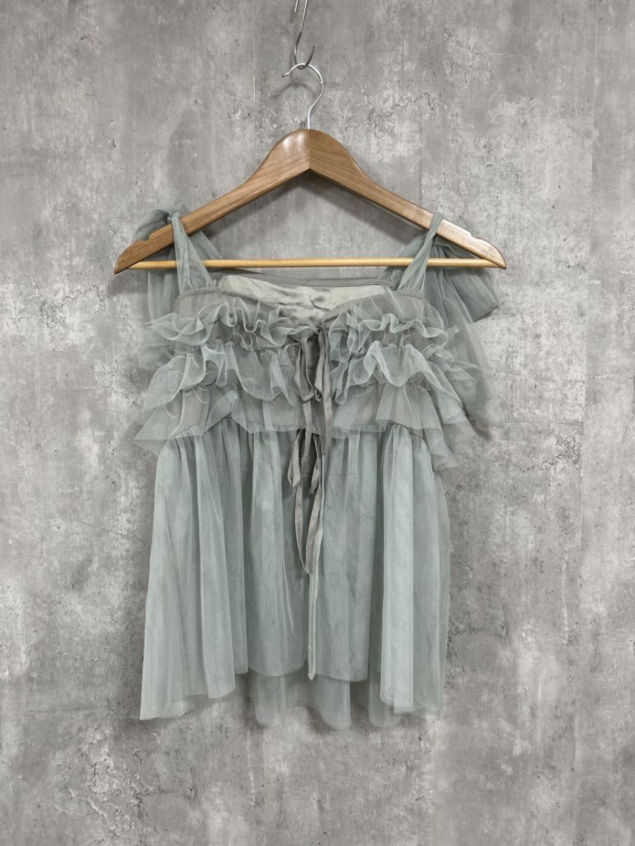 ネコポスOK apres jour clair チュール キャミソール ビスチェ sizeF/ミント ■■ レディース拍卖