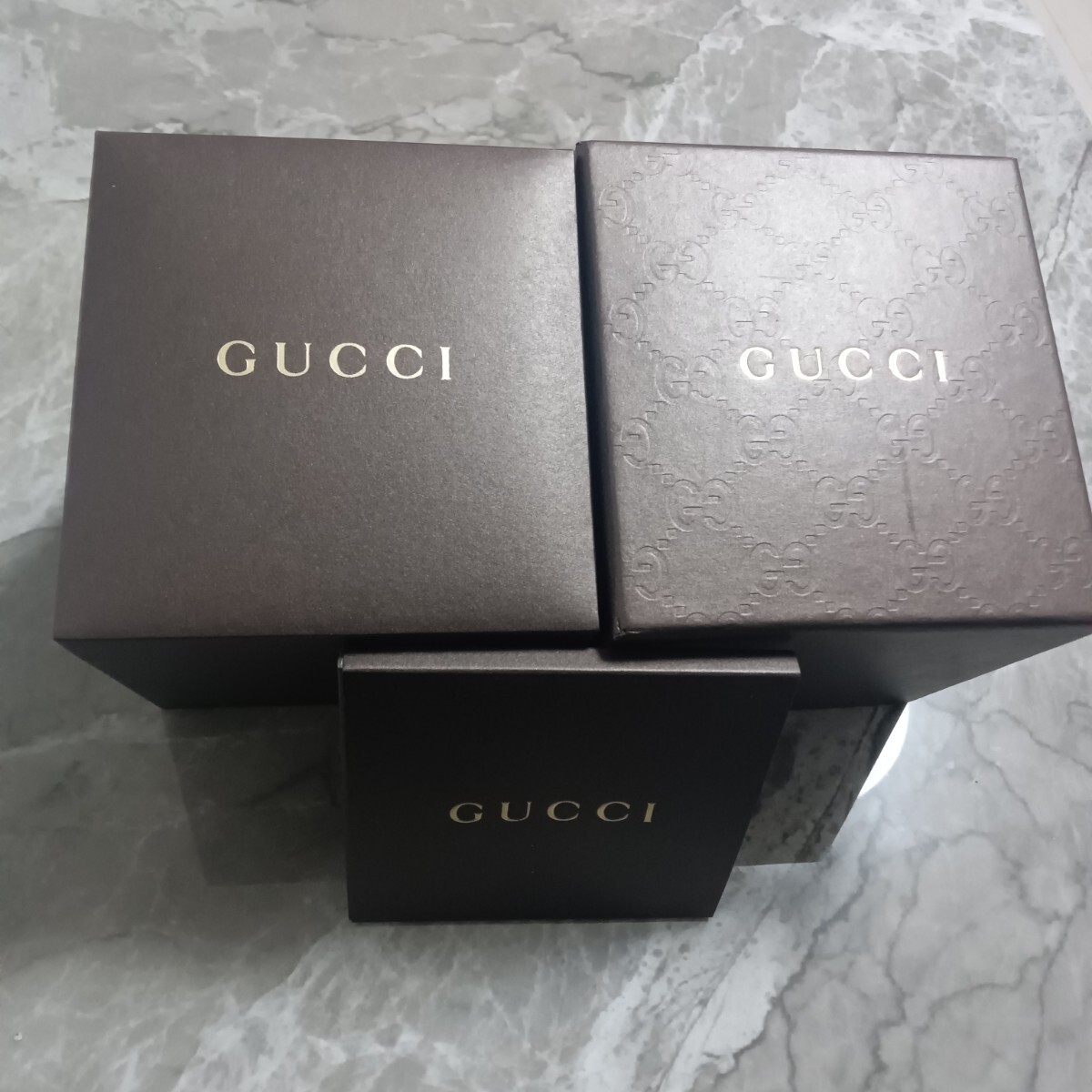 GUCCI グッチ 純正 ボックス 空箱 保存箱 3点セット 高級感 ギフトケース 付属品 インテリア コレクション 保管用 腕時計ケース拍卖